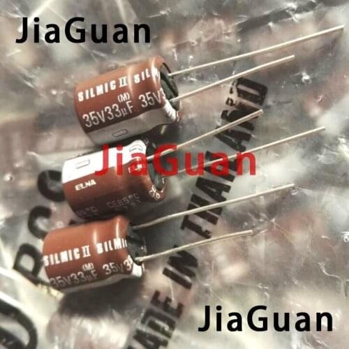 20PCS NEW ELNA RFS SILMIC II 35V33UF 10X12MM SILMICII 33UF 35V hot sale SILMIC2 33uf/35v brown audio capacitor 35V 33UF