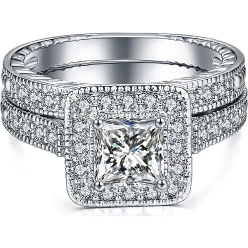 2021 Limited New Arrival Beautiful high-end double Ring Ring Authentic Crystals From Swarovskis Fine Jewelry