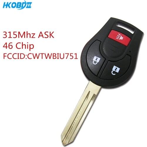 3pcs 3 Button Remote Car Key ASK 315Mhz For Nissan Rogue with 46 Chip CWTWB1U751