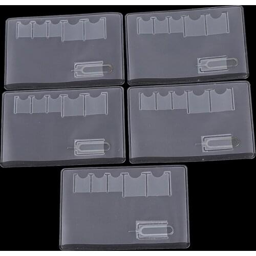 5Pcs Sim Card Storage Case Box Bag Easy Carry Clear pvc Protector Portable For Sim Memory Card multifunctional Universal