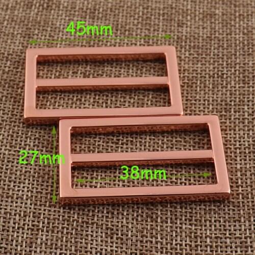 6 PCS 38mm Rose Gold Slide Buckles,1 1/2 INCH Strap Fasteners Belt Buckle Adjuster Bag Luggage Straps Purse Buckles