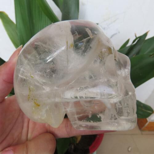604g New Natural Clear Quartz Crystal Skull Healing , Realistic , Fantastic Workship, Crystal Healing