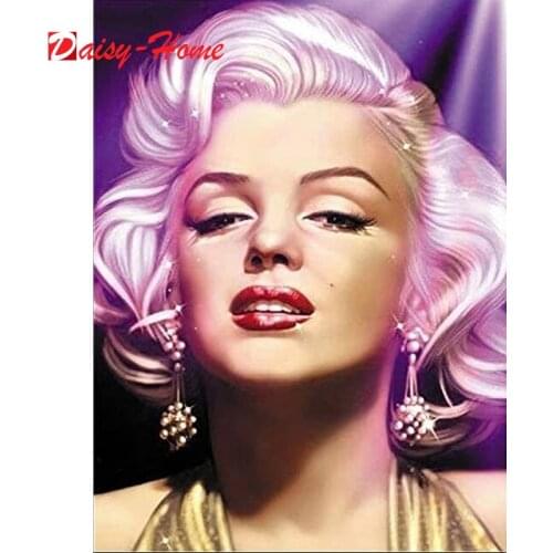 Diamond Painting Woman Portrait Embroidery Set 5D DIY Marilyn Monroe Mosaic Square Round Rhinestone Mural Home Decoration Art