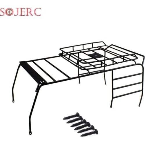 SOJERC RC Roof Rack Luggage, Metal Car Roof-Rack Luggage Carrier for RC Truck Car Shell with 313mm Wheelbase