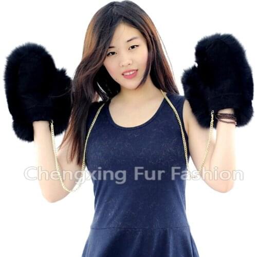 CX-A-67B Winter Warm Fingerless Gloves Women Real Fox Fur Gloves