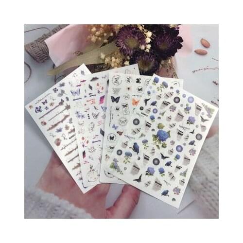 DIY New Style Japanese Serious Purple Butterflies Nail Stickers Light Traceless Paper Sticker for Nail Wholesale Prce Nail Decal