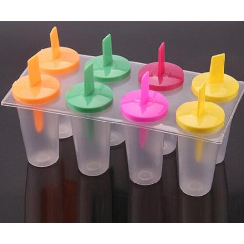 Summer 8Pcs Ice Cream Lollys Maker Form DIY Mould Frozen Popsicles Yogurts Molds Tools Cylindrical Ice Mould Kitchen Gadgets