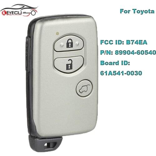 KEYECU Board ID: 61A541-0030 433MHz Smart Key Proximity Remote Unlocked for TOYOTA PRADO 2010-2017 FCC: B74EA
