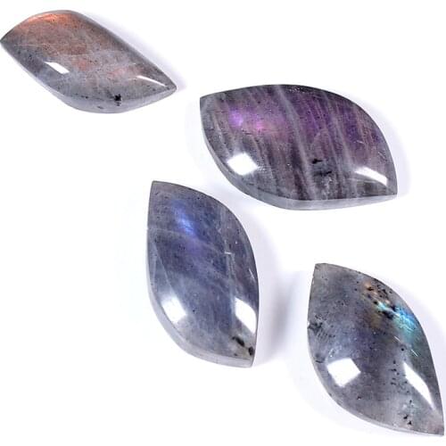1PC Natural Leaf Shape Labrodite Crystal Purple Shine Moonstone Polished Gemstone Healthy Quartz for making Necklace