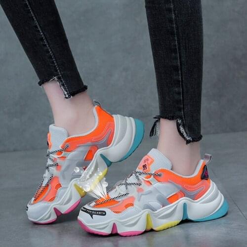 Fashion Rainbow sole Sneakers Women Platform Sneakers Casual Shoes Women 2020 Breathable Mesh Women Sneakers Comfortable Basic