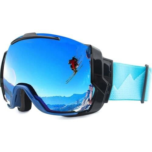 Ski Goggles UV400 Anti-fog with Sunny Day Lens and Cloudy Day Lens Options, Snowboard Sunglasses Wear Over Rx Glasses