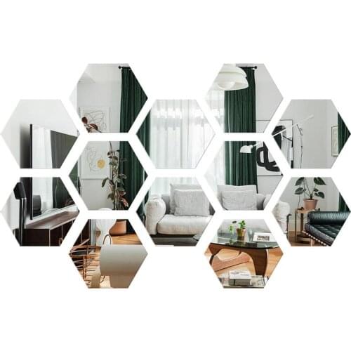 12pcs Wall Stickers DIY Self Adhesive Mirror Wall Sticker Acrylic Mirror Wall Decals Modern DIY Mirror Wall Mural Decor(4x4cm)