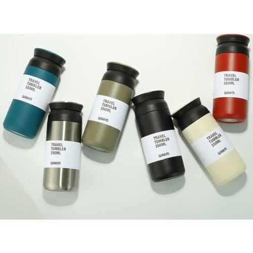 New Japanese Coffee Cup Simple Straight Cup Student Vacuum Cup 304 Stainless Steel Liner 350ml Casual Business Travel Easy Carry