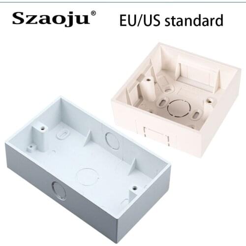 Szaoju 146 Junction Box US/EU Standard Wall Socket Switch Mounting Box Flameproof Plastic 146x86mm And 86x86mm