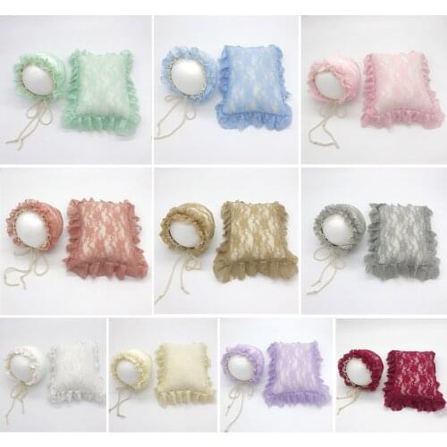 Newborn Photography Props for Baby Girls Lace Outfits Bonnet Pillow Fotografia Accessories Studio Photo Props