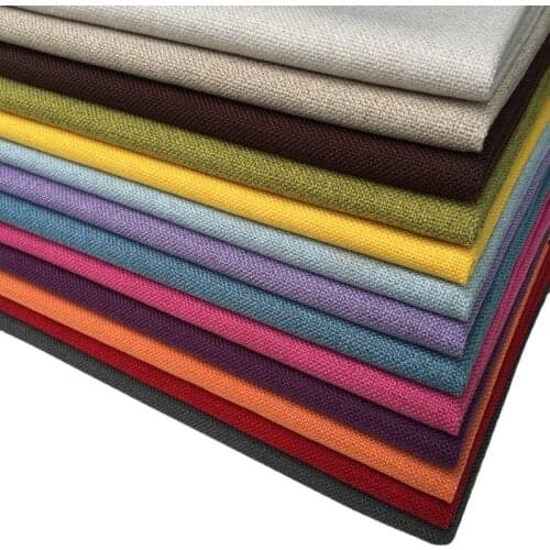 Width 148cm Wholesale Upholstery Sofa Thick Linen Cotton Old Coarse Cloth Solid Color Diy Curtain Pillow Fabric