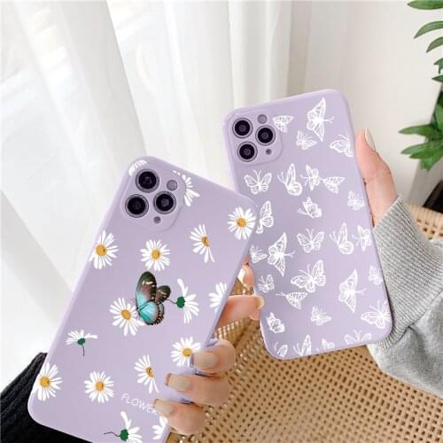 Purple Butterfly Cases For Samsung Galaxy A50 A52 A72 A42 A32 A41 A40 A31 A20e M51 M02S M31S A30 A12 A11 A10e Soft Bumber Cover