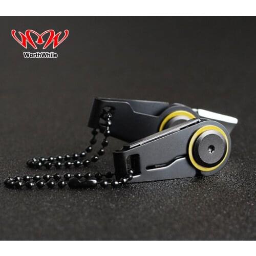 WorthWhile Creative Mini Zipper Knife Portable Outdoor Survival Emergency Tool Foldable Stainless Steel EDC Key Ring
