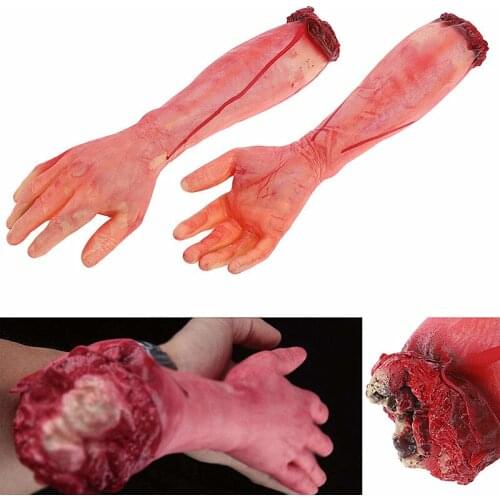 Halloween decoration Severed Scary Cut Off Bloody Latex Arm Hand Bloody Hand Haunted House Halloween Party props 5ZB