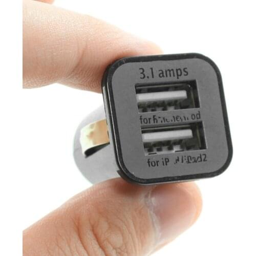 USAMS Universal 12V Mini Portable 3.1A Dual USB Ports Car Vehicles Charger for Mobile Phone Tablet PC Devices