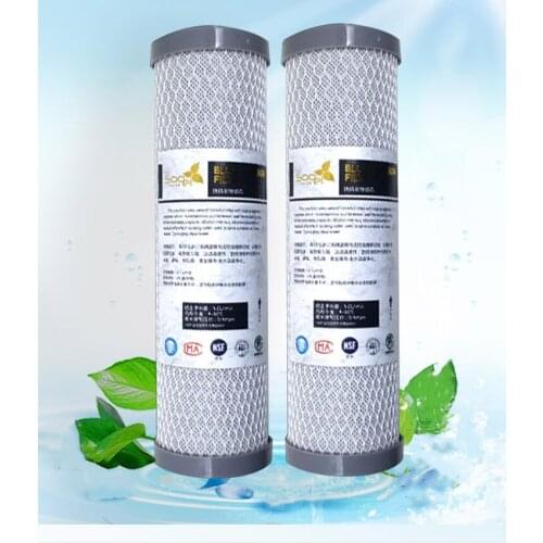 2 pieces of universal water filter activated carbon filter element 10 inch Cto block carbon water purifier filter element