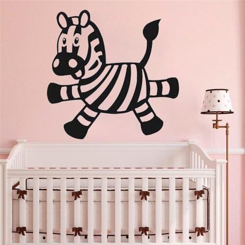 Vinyl zebra Wall Decal for kids rooms decoration Window Sticker for children Baby stickers toys Bedroom decor Decals HY1019