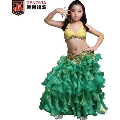 Women Kids Girls Belly Dance Costume top belt skirt Bellydance Dancing costumes Set 8 Colors K860