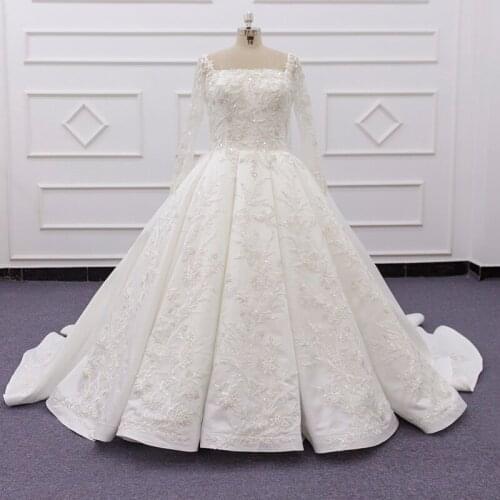 Molanda Hung 2021 High Quality Custom Made Bride Dress Boat Neck Ball Gown Beading Appliques Draped Sequined Zipper SJ226