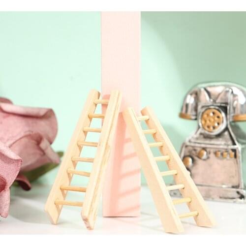 1:12 Dollhouse Miniature Furniture Handmade Wooden White Ladder Fairy Door For Kid Magic Tooth Fairy Doll Accessories 1Styles