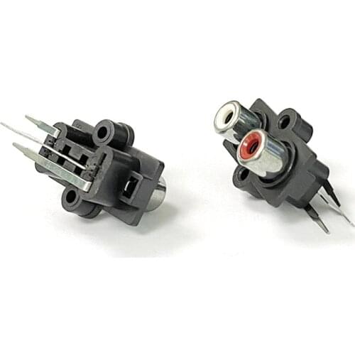 10pcs RCA Female Jack PCB Mounted AV Concentric Outlet Video AV Socket Adapter PCB Mounted AV Concentric Outlet 2 RCA Female