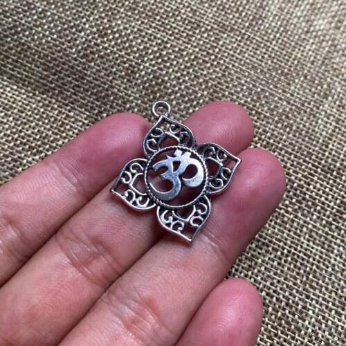 12pcs Buddha Lotus Pendant Charms Women Jewelry DIY Necklace Bracelet Key Chain Aesthetic Accessories Jewelry Making Supplies
