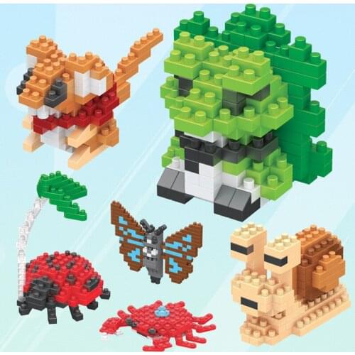 127pcs/box Diamond small particle building blocks toys childrens assembled toy animal series toys for children