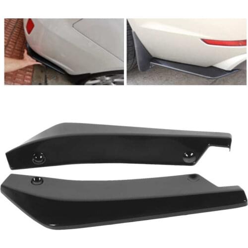 2pcs Rear Bumper Lip Diffuser Spoiler Anti-Scratch Protector Glossy Black Universal for Car accessories