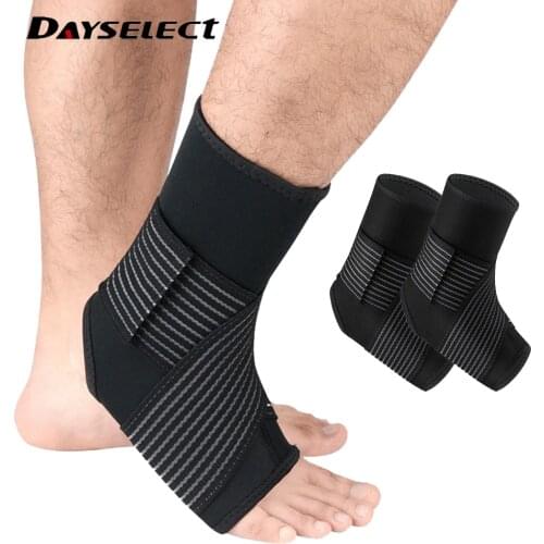 2Pcs Sports Compression Ankle Brace Strap Support 3D Weave Elastic Bandage Foot Protective Gear Gym Fitness