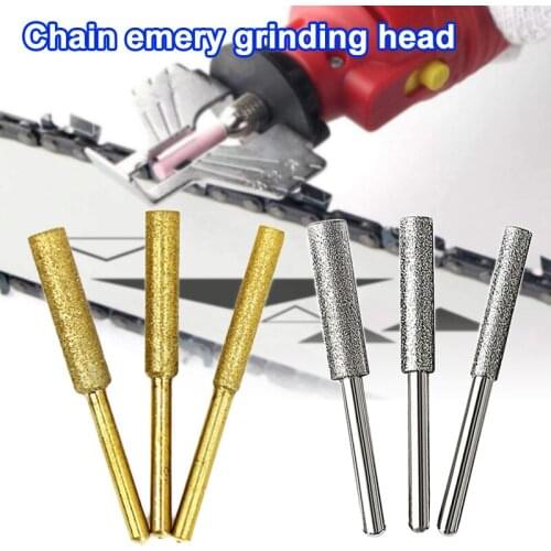 5 Pieces Diamond Coated Cylindrical Burr Chainsaws Sharpener Stone File Chainsaws Sharpening Carving Sharpening Tool WXV Sale