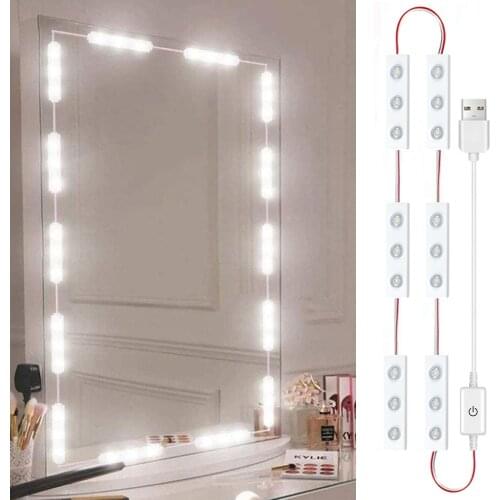 5V USB LED Fill Light Vanity Dimmable Mirror Lamp Touch Switch/Sensor Switch 4000K Dimmable Mirror Lamp for Makeup Table Bedroom