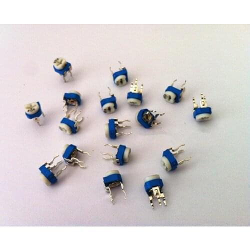 50pcs RM065 RM-065 Trimpot Trimmer Potentiometer 100 200 500 ohm 1K 2K 5K 10K 20K 50K 100K 200K 500K 1M ohm 100R 200R 500R