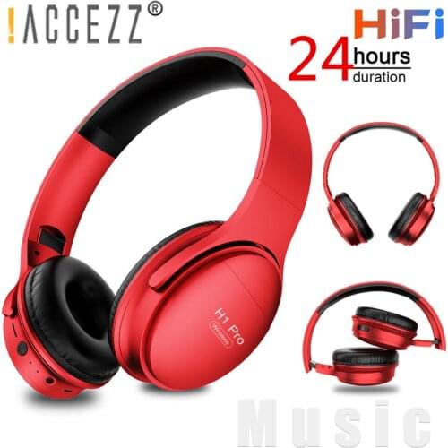 !ACCEZZ Wireless Bluetooth Headphones Foldable HiFi Stereo Headsets 500mAh Support TF Card FM AUX Jack Volume Control Headphones