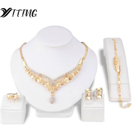African Wedding Jewelry Dubai Color Jewelry Sets Romantic Color Design Jewelry Sets Necklace Drop Shipping