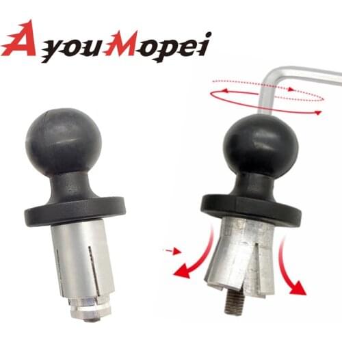 Aluminum Base Rubber Motorcycle Bike Mount Black Fork Stem Base With Ball Head For Ball Mount Adapter