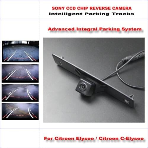 Car Backup Rear Reverse Camera For Citroen / C-Elysee 2014 2015 HD Intelligent Parking Tracks CAM