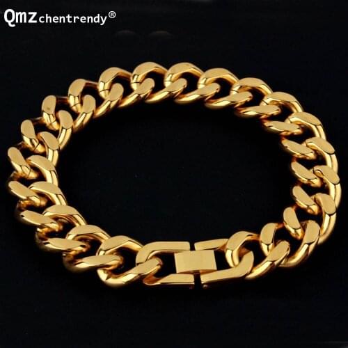 High Quality Stainless Steel Curb Cuban Chain Link Bracelets Jewelry Men Women Rapper Braceletes Drop Shipping