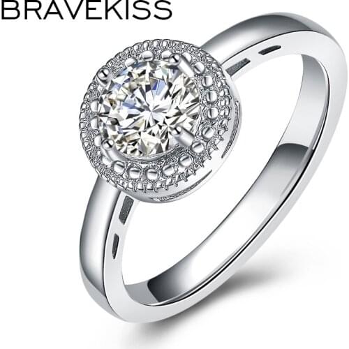 BRAVEKISS Engagement Ring For Women Wife Wedding Promise Stone Ring Cubic Zirconia Fashion Jewellery Anillos BUR0377