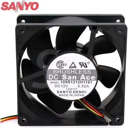 Original For Sanyo 109R1212H1161 12CM 120mm 12038 DC 12V 0.52A server inverter computer cpu case axial Cooling Fans
