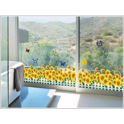 Cosmoses flowers fences baseboard decals home decorative stickers adesivos de paredes 3D wall tatoo diy room mural art 7210