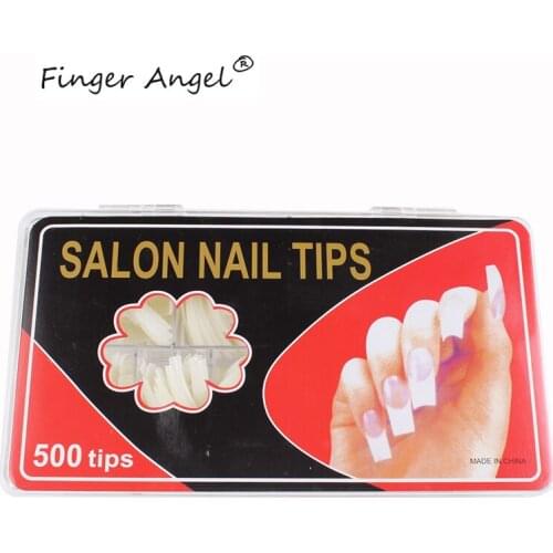 Finger Angel 500Pcs Natural Color French False Nail Tips Artificial Fake Nails Art Acrylic Manicure Tools JT001