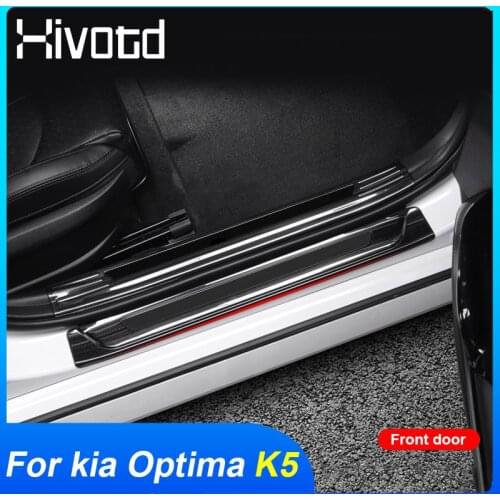 Hivotd For Kia Optima K5 2021 2020 Stainless Steel Door Sill Scuff Plates Door Sill Protector Trim Cover Decoration Accessories