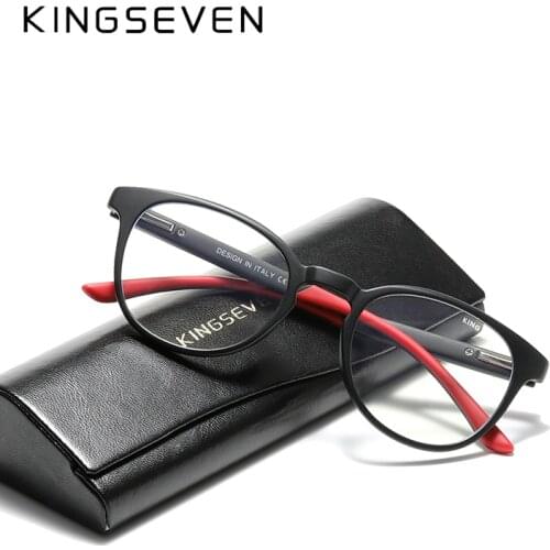 KINGSEVEN Square Clear Lens Optical Mens Glasses Frame Blue Light Blocking Glasses Women Vision Computer Eyeglasses Frames
