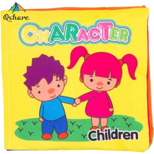 Qshare First Soft Book Nontoxic Fabric Baby Cloth Books Early Education Toys Activity Crinkle Cloth Book for Toddler