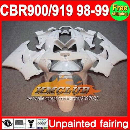 Body Unpainted Full Fairing Kit For HONDA CBR919RR CBR900RR 98-99 CBR 919RR CBR919 919 RR 900RR 98 99 1998 1999 Fairing